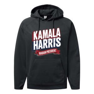 Kamala Harris Madam President Performance Fleece Hoodie