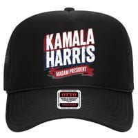 Kamala Harris Madam President High Crown Mesh Back Trucker Hat