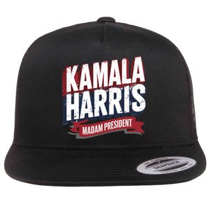 Kamala Harris Madam President Flat Bill Trucker Hat