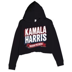 Kamala Harris Madam President Crop Fleece Hoodie