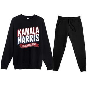 Kamala Harris Madam President Premium Crewneck Sweatsuit Set