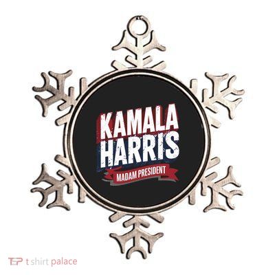 Kamala Harris Madam President Metallic Star Ornament
