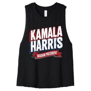 Kamala Harris Madam President Women's Racerback Cropped Tank