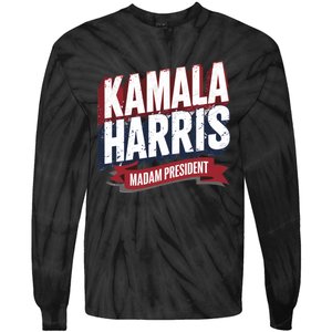 Kamala Harris Madam President Tie-Dye Long Sleeve Shirt