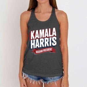 Kamala Harris Madam President Women's Knotted Racerback Tank