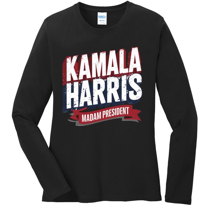 Kamala Harris Madam President Ladies Long Sleeve Shirt