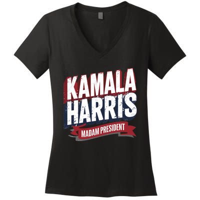 Kamala Harris Madam President Women's V-Neck T-Shirt