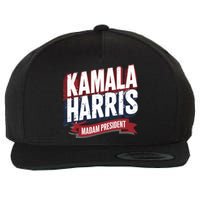 Kamala Harris Madam President Wool Snapback Cap