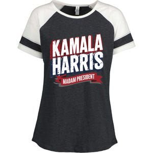 Kamala Harris Madam President Enza Ladies Jersey Colorblock Tee