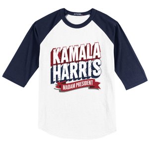 Kamala Harris Madam President Baseball Sleeve Shirt