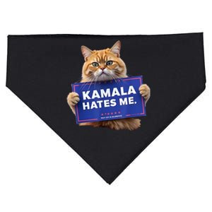 Kamala Hates Me Trump Republican Funny Cat USA-Made Doggie Bandana