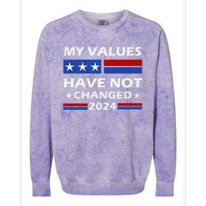 Kamala Harris My Values Have Not Changed Colorblast Crewneck Sweatshirt