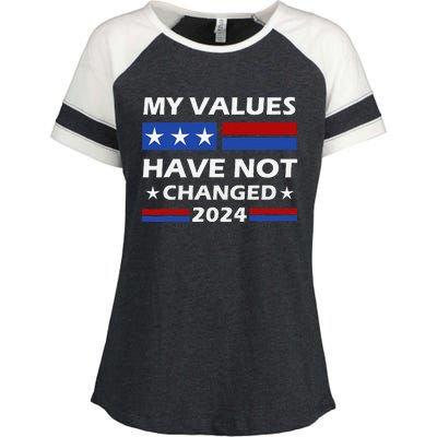 Kamala Harris My Values Have Not Changed Enza Ladies Jersey Colorblock Tee