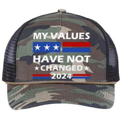 Kamala Harris My Values Have Not Changed Retro Rope Trucker Hat Cap