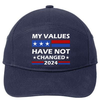 Kamala Harris My Values Have Not Changed 7-Panel Snapback Hat