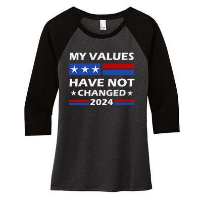 Kamala Harris My Values Have Not Changed Women's Tri-Blend 3/4-Sleeve Raglan Shirt