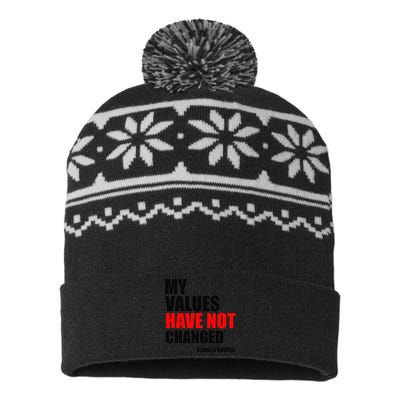 Kamala Harris My Values Have Not Changed USA-Made Snowflake Beanie