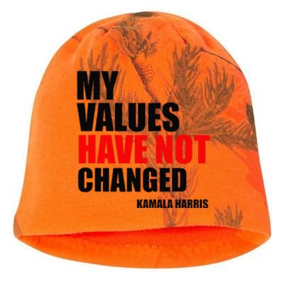 Kamala Harris My Values Have Not Changed Kati - Camo Knit Beanie