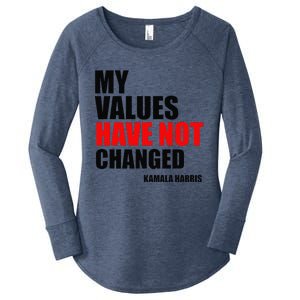 Kamala Harris My Values Have Not Changed Women's Perfect Tri Tunic Long Sleeve Shirt