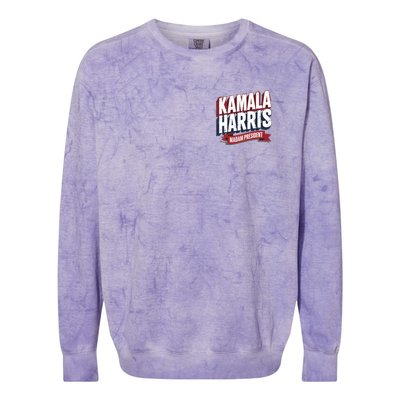 Kamala Harris Madam President Front And Back Colorblast Crewneck Sweatshirt