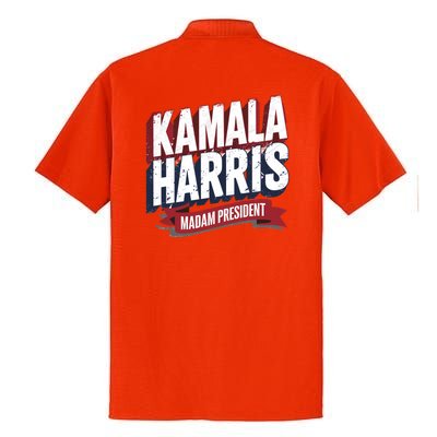 Kamala Harris Madam President Front And Back Dry Zone Grid Polo