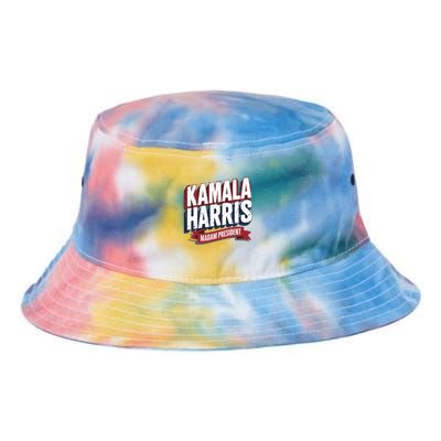 Kamala Harris Madam President Front And Back Tie Dye Newport Bucket Hat