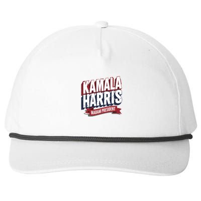 Kamala Harris Madam President Front And Back Snapback Five-Panel Rope Hat