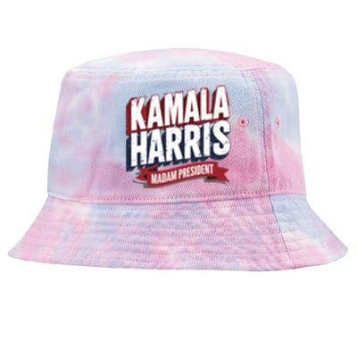 Kamala Harris Madam President Front And Back Tie-Dyed Bucket Hat