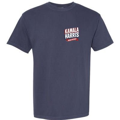 Kamala Harris Madam President Front And Back Garment-Dyed Heavyweight T-Shirt