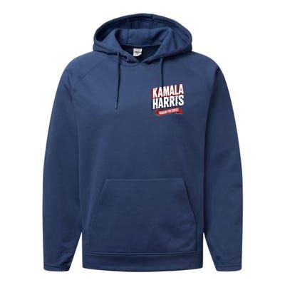 Kamala Harris Madam President Front And Back Performance Fleece Hoodie