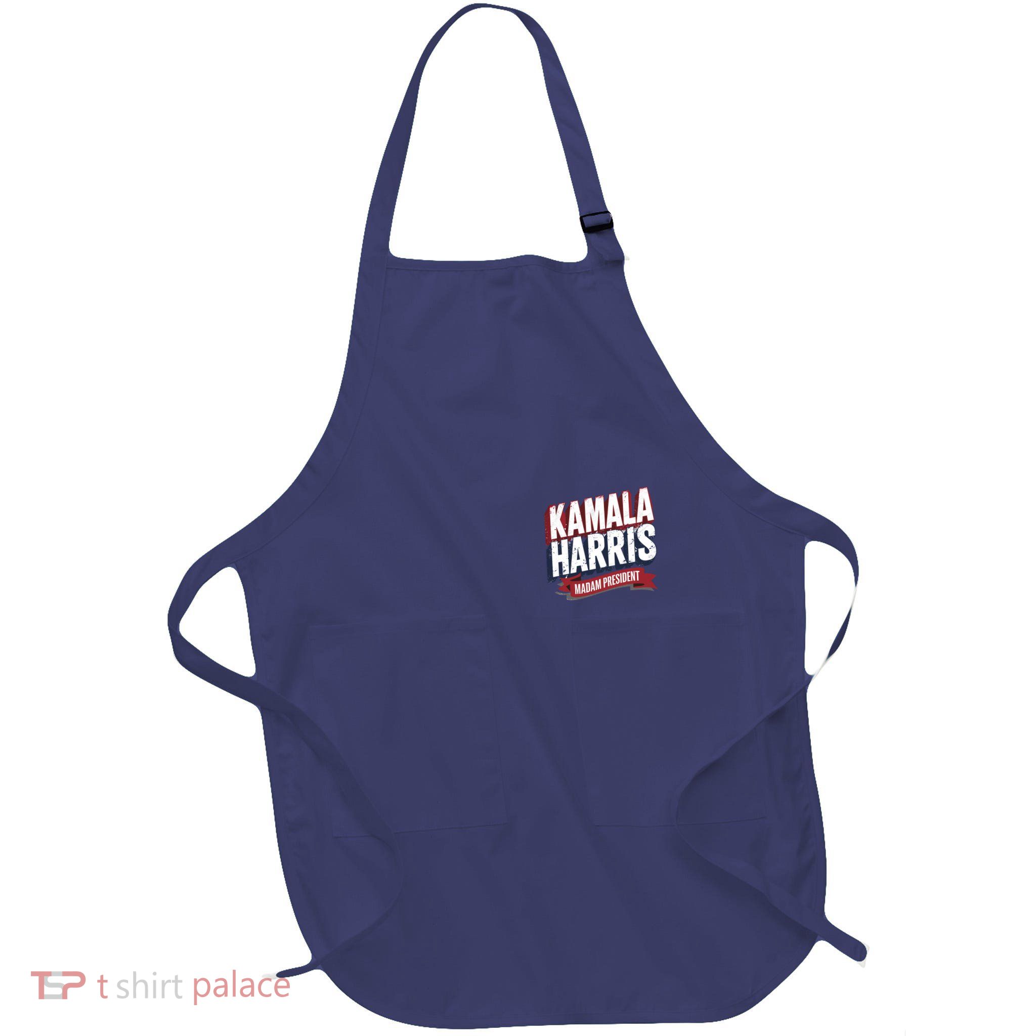 Kamala Harris Madam President Front And Back Full-Length Apron With Pockets