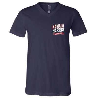 Kamala Harris Madam President Front And Back V-Neck T-Shirt