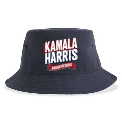 Kamala Harris Madam President Front And Back Sustainable Bucket Hat