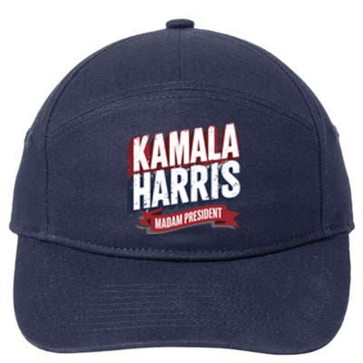 Kamala Harris Madam President Front And Back 7-Panel Snapback Hat