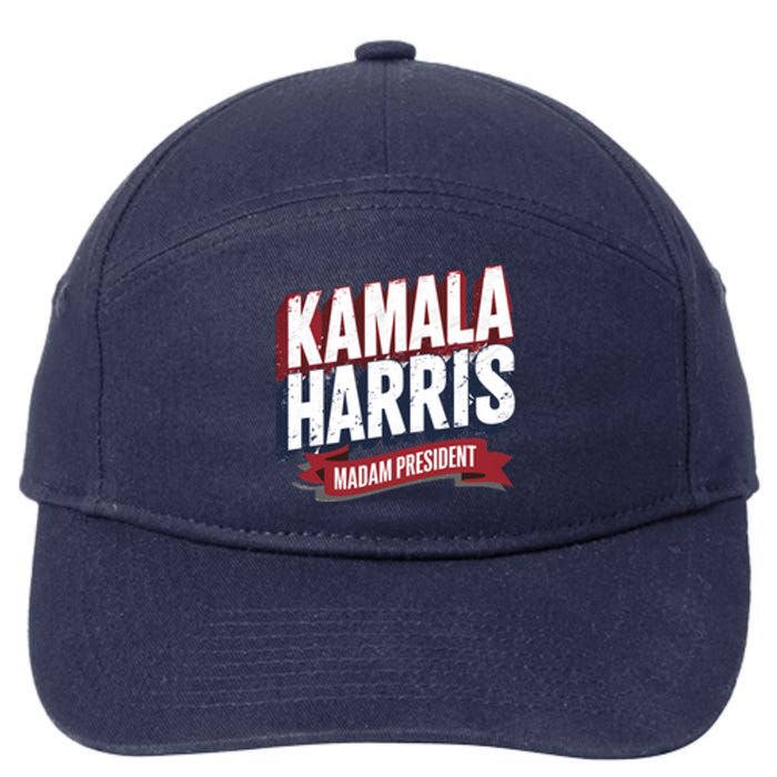 Kamala Harris Madam President Front And Back 7-Panel Snapback Hat