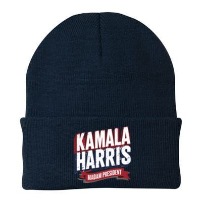 Kamala Harris Madam President Front And Back Knit Cap Winter Beanie