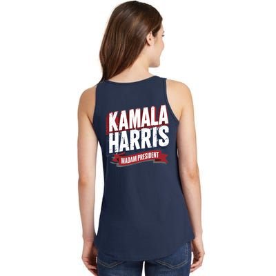 Kamala Harris Madam President Front And Back Ladies Essential Tank