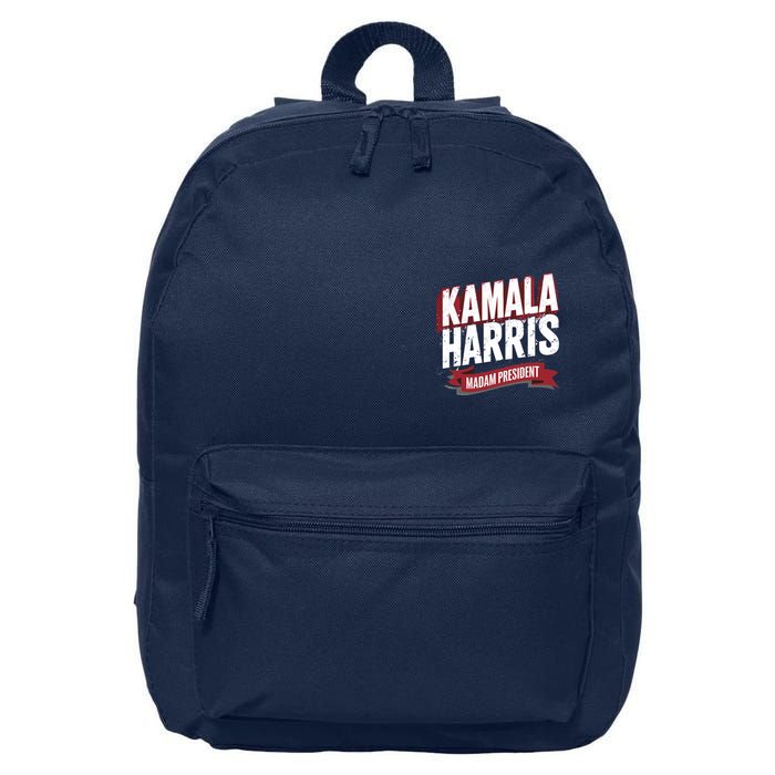 Kamala Harris Madam President Front And Back 16 in Basic Backpack