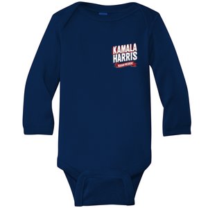 Kamala Harris Madam President Front And Back Baby Long Sleeve Bodysuit