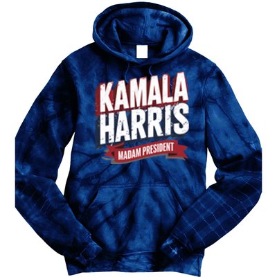 Kamala Harris Madam President Front And Back Tie Dye Hoodie