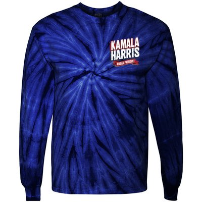 Kamala Harris Madam President Front And Back Tie-Dye Long Sleeve Shirt