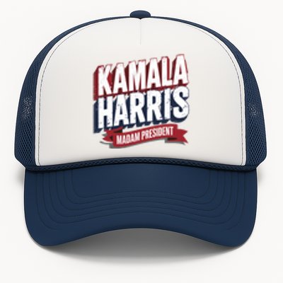 Kamala Harris Madam President Front And Back Trucker Hat