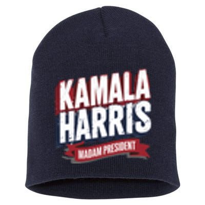 Kamala Harris Madam President Front And Back Short Acrylic Beanie