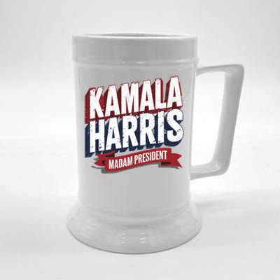 Kamala Harris Madam President Front And Back Beer Stein