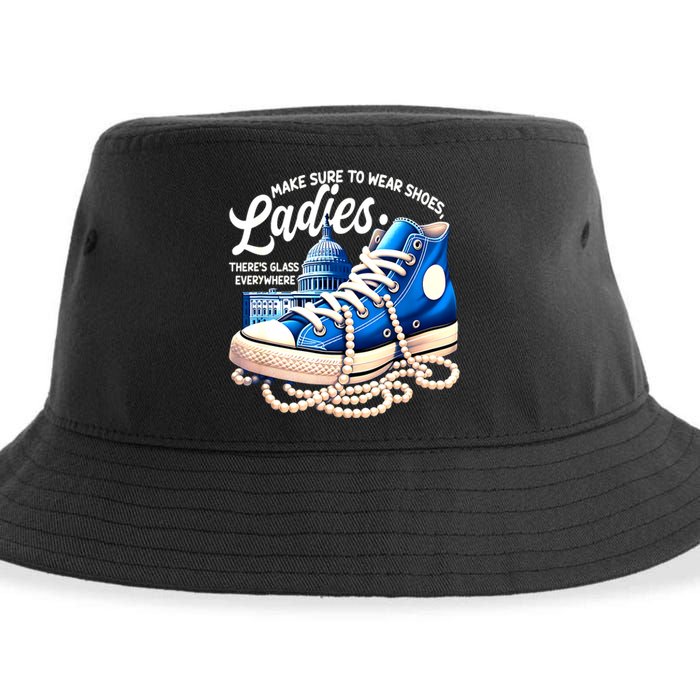 Kamala Harris Make Sure To Wear Shoes Ladies Shoes Ladies Gift Sustainable Bucket Hat