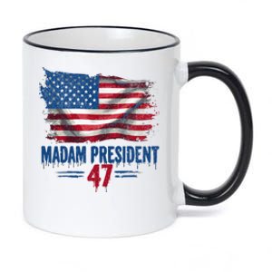 Kamala Harris Madam President 2024 Usa Flag Democratic Gift 11oz Black Color Changing Mug