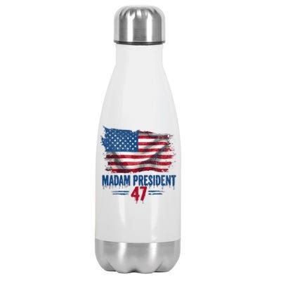 Kamala Harris Madam President 2024 Usa Flag Democratic Gift Stainless Steel Insulated Water Bottle