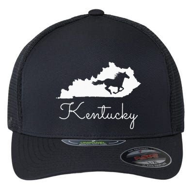 Kentucky Horse Map State Flexfit Unipanel Trucker Cap