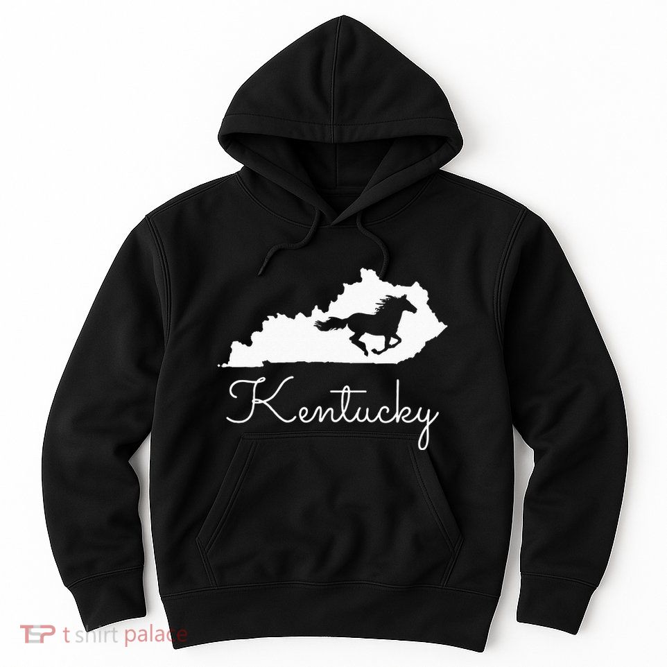 Kentucky Horse Map State Hoodie