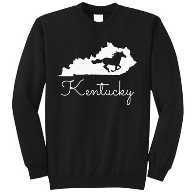 Kentucky Horse Map State Tall Sweatshirt